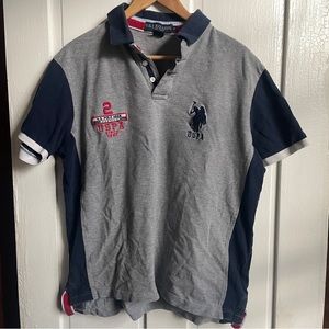 US Polo Assn. Oversized Logo Gray Polo Shirt